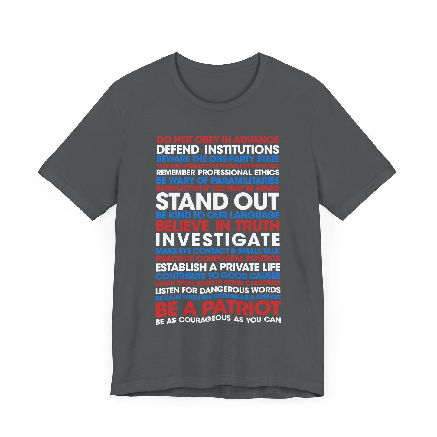 20 Lessons for Fighting Fascism & Tyranny T-Shirt (Color)