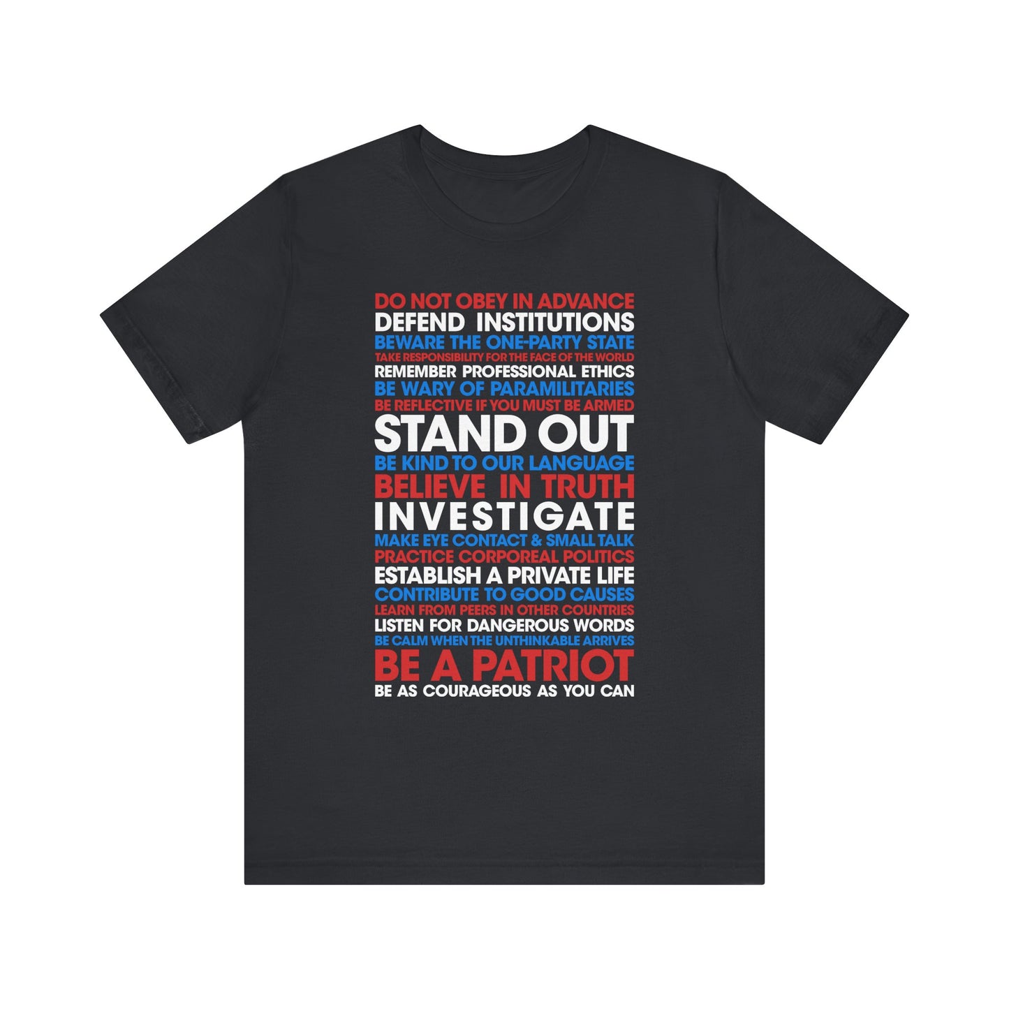 20 Lessons for Fighting Fascism & Tyranny T-Shirt (Color)