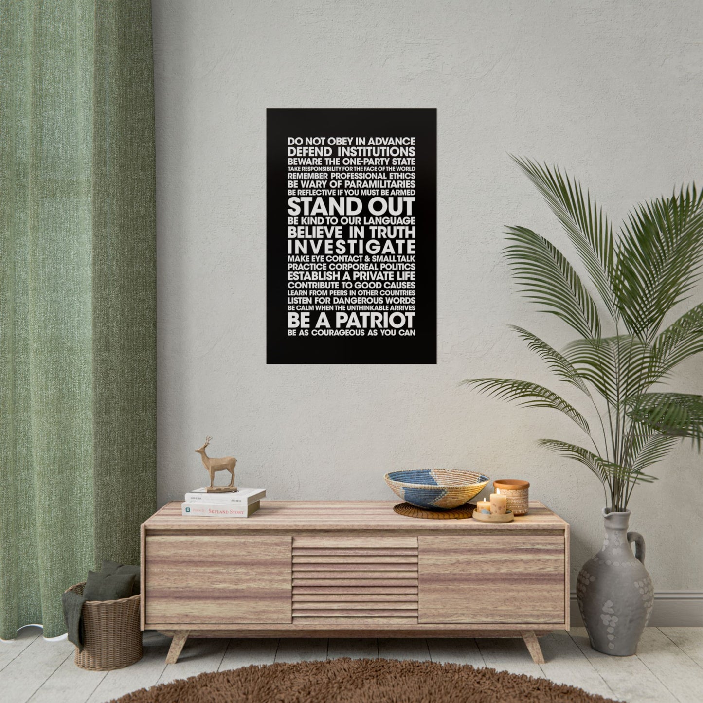 Poster - 20 Lessons for Fighting Fascism & Tyranny (Black and White)