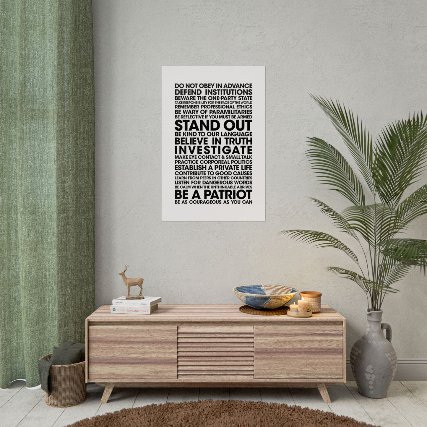 Poster - 20 Lessons for Fighting Fascism & Tyranny (Black and White)