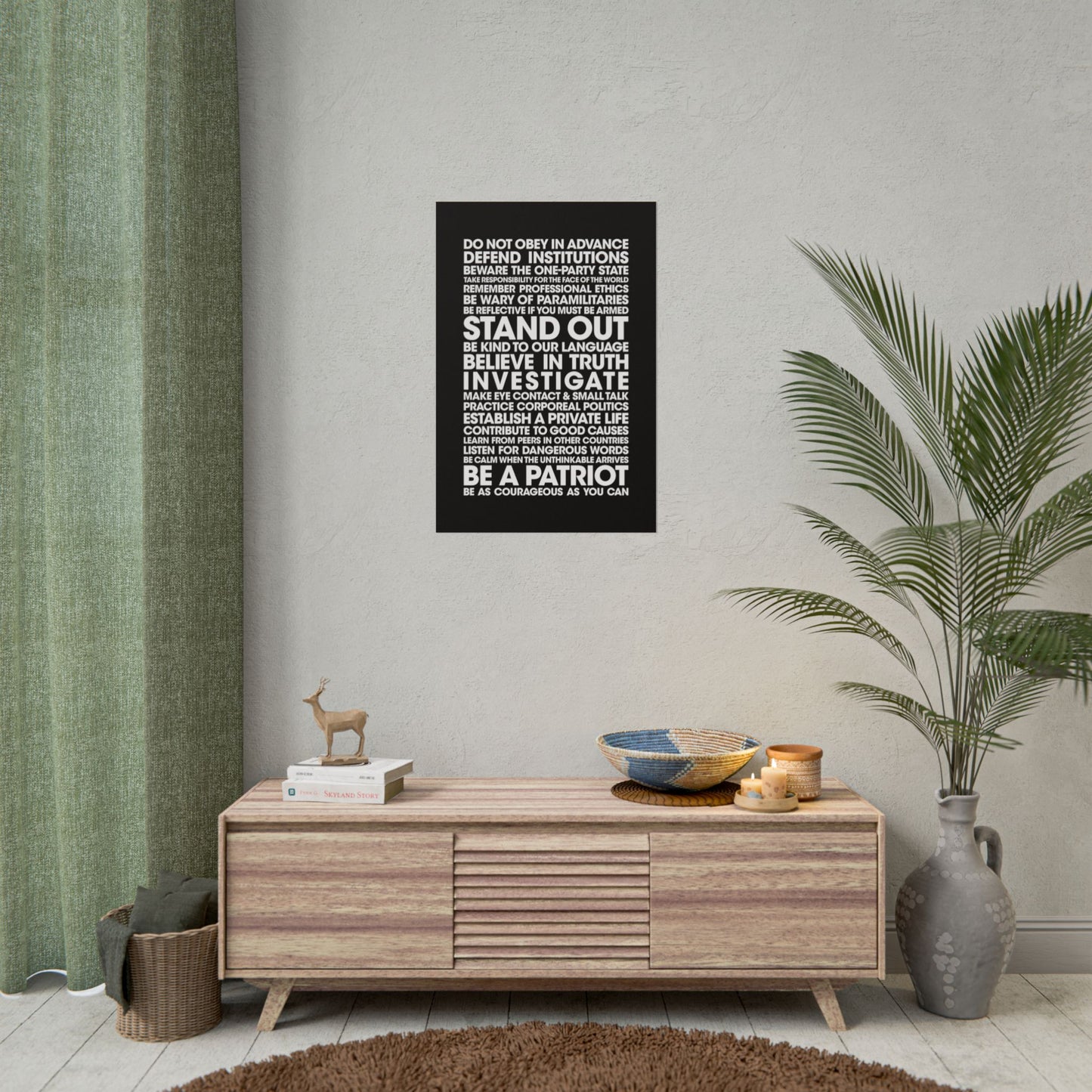 Poster - 20 Lessons for Fighting Fascism & Tyranny (Black and White)