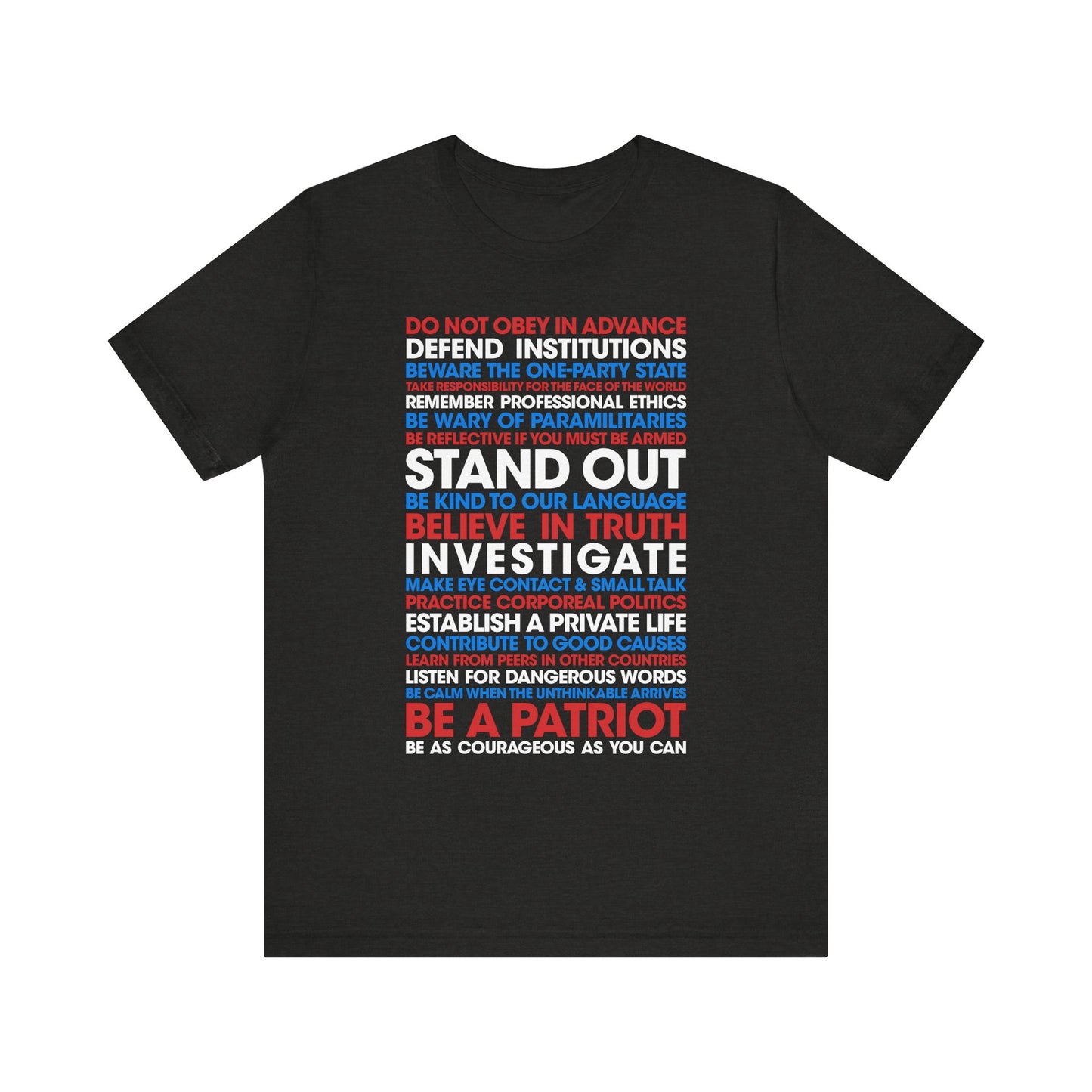 20 Lessons for Fighting Fascism & Tyranny T-Shirt (Color)