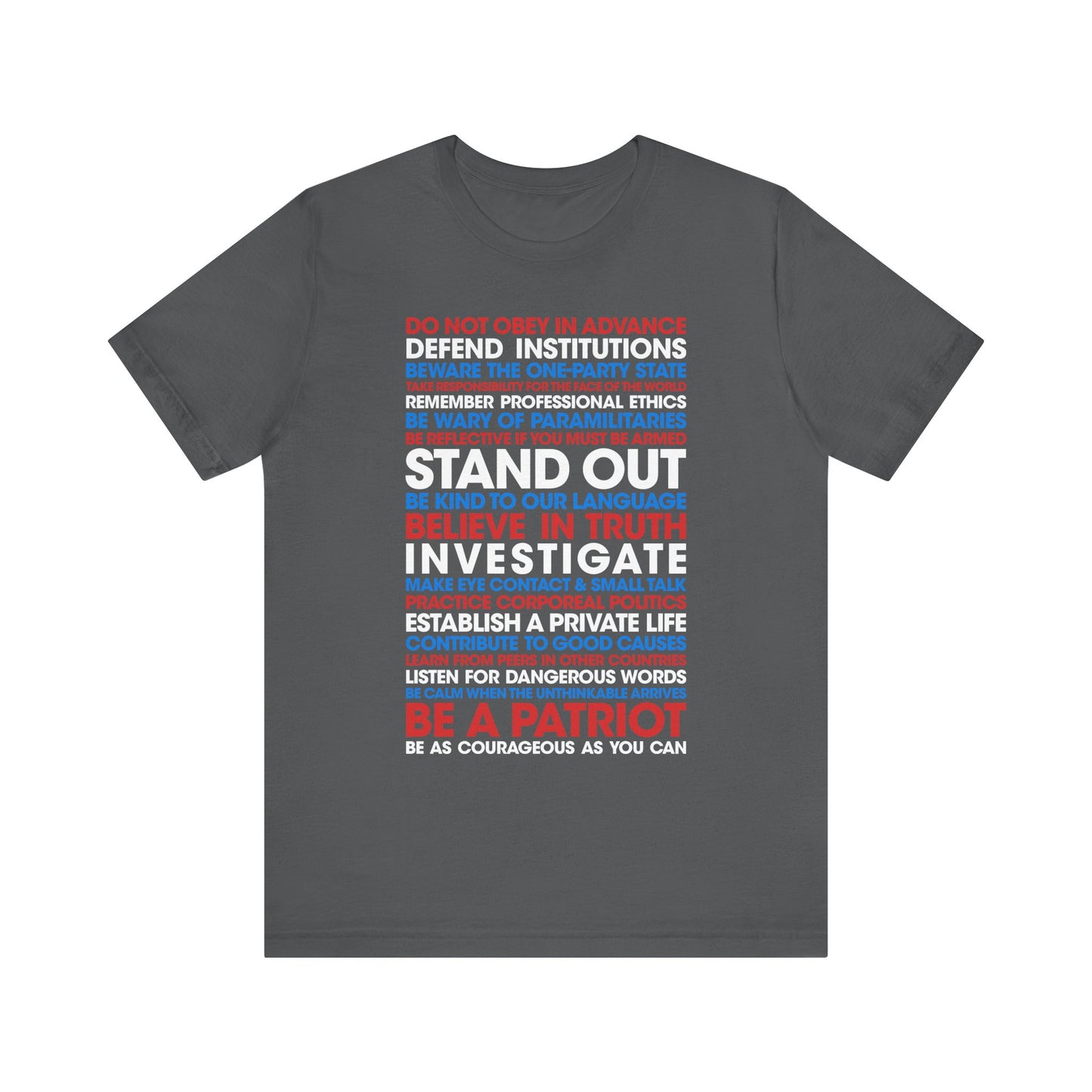 20 Lessons for Fighting Fascism & Tyranny T-Shirt (Color)