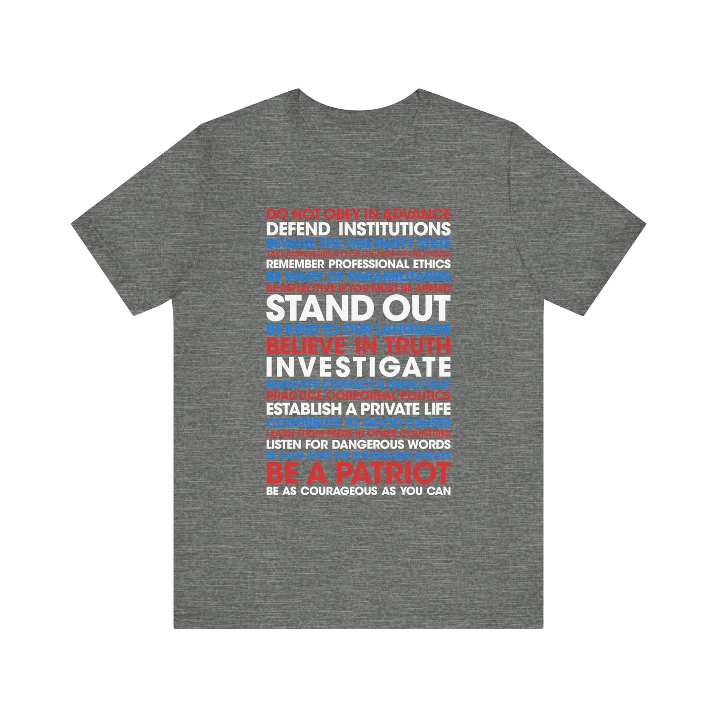20 Lessons for Fighting Fascism & Tyranny T-Shirt (Color)