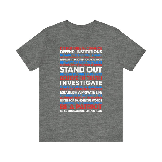 20 Lessons for Fighting Fascism & Tyranny T-Shirt (Color)