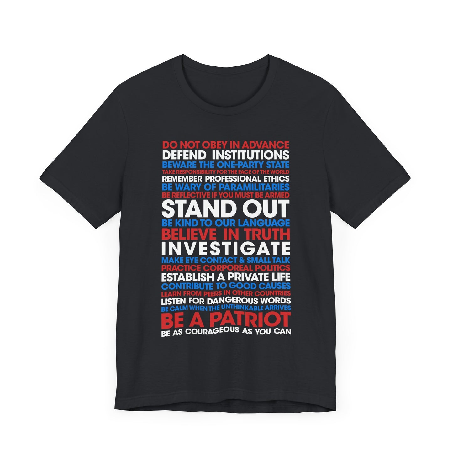 20 Lessons for Fighting Fascism & Tyranny T-Shirt (Color)