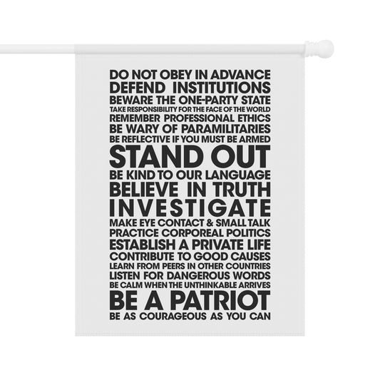 20 Lessons for Fighting Tyranny - House Banner (Black on White)