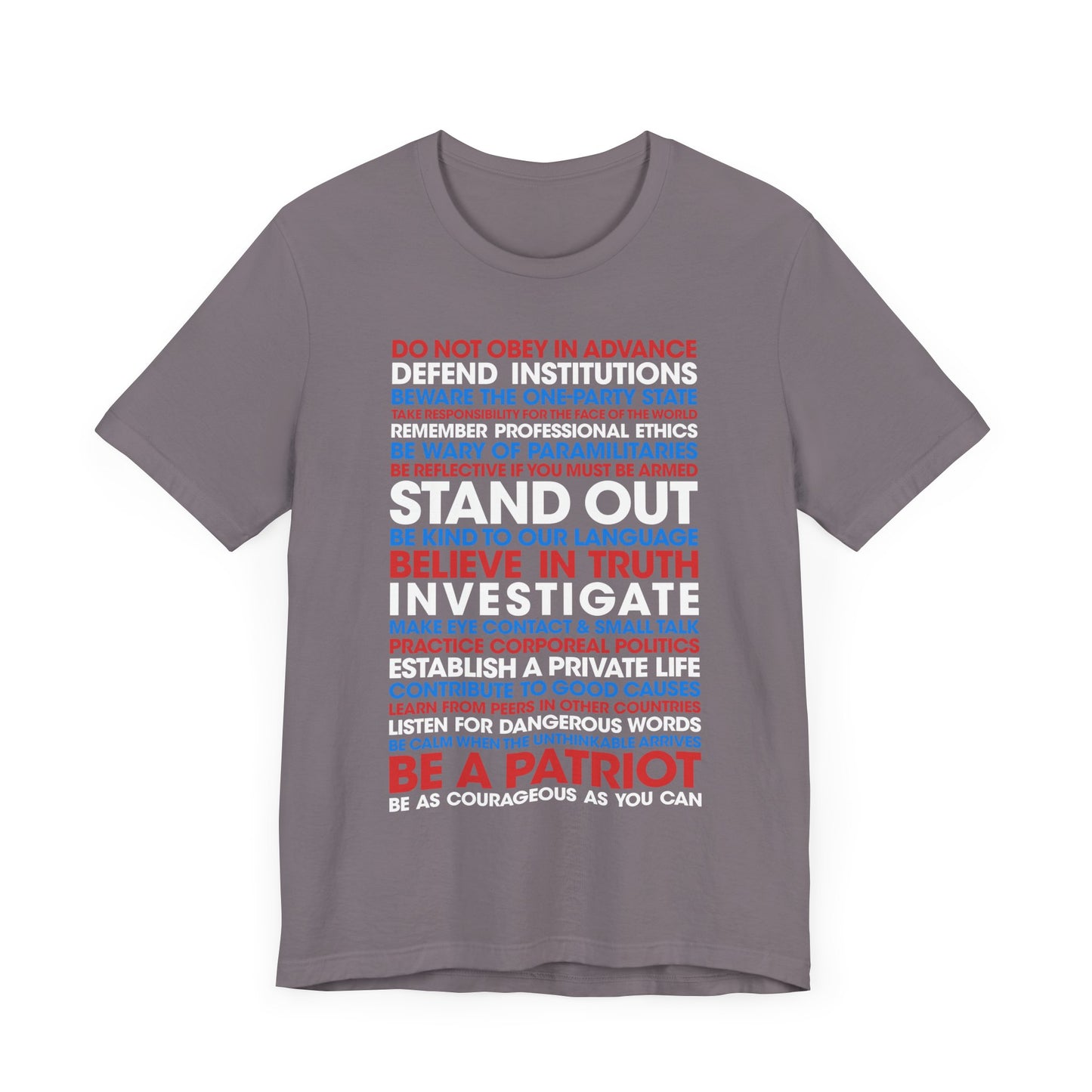 20 Lessons for Fighting Fascism & Tyranny T-Shirt (Color)
