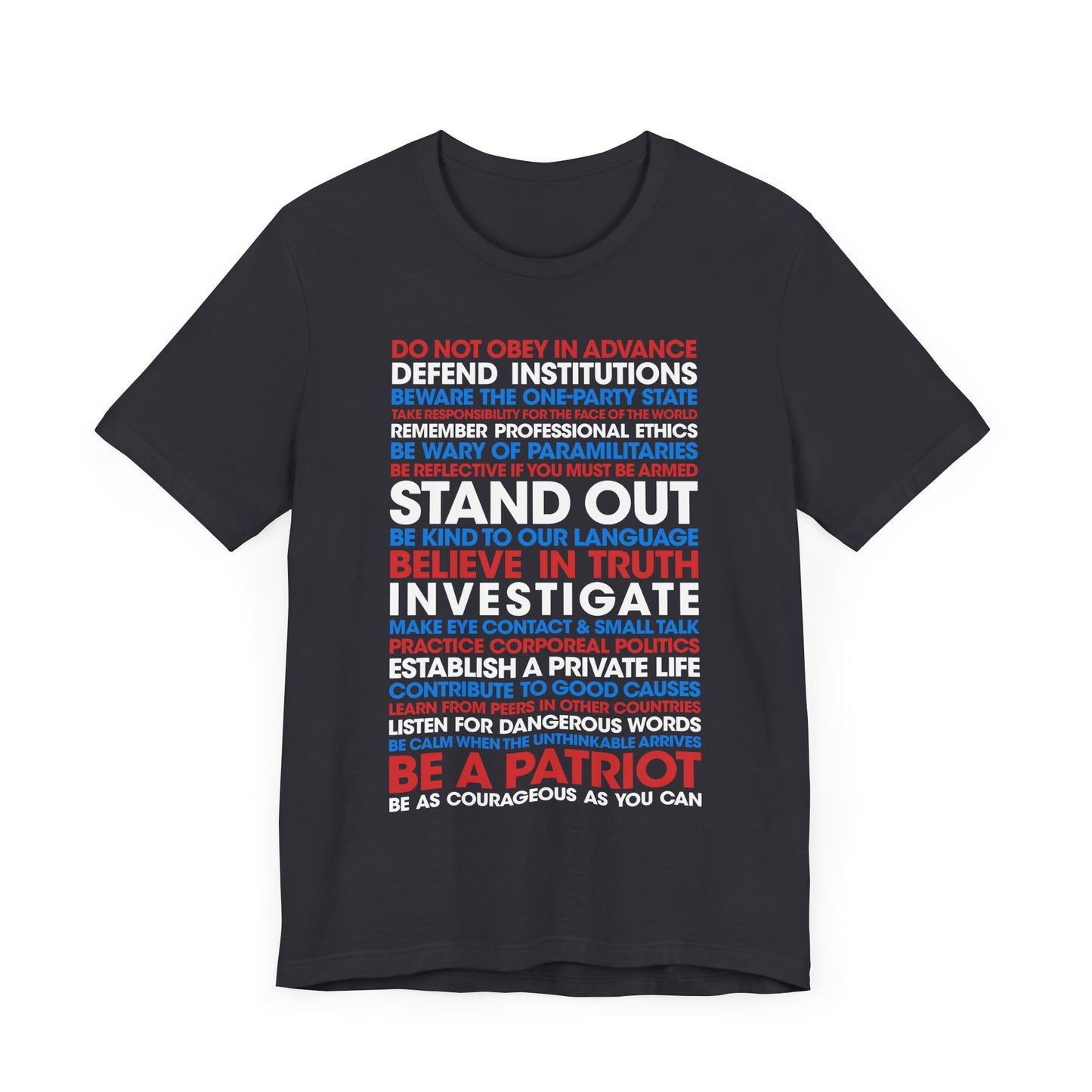 20 Lessons for Fighting Fascism & Tyranny T-Shirt (Color)