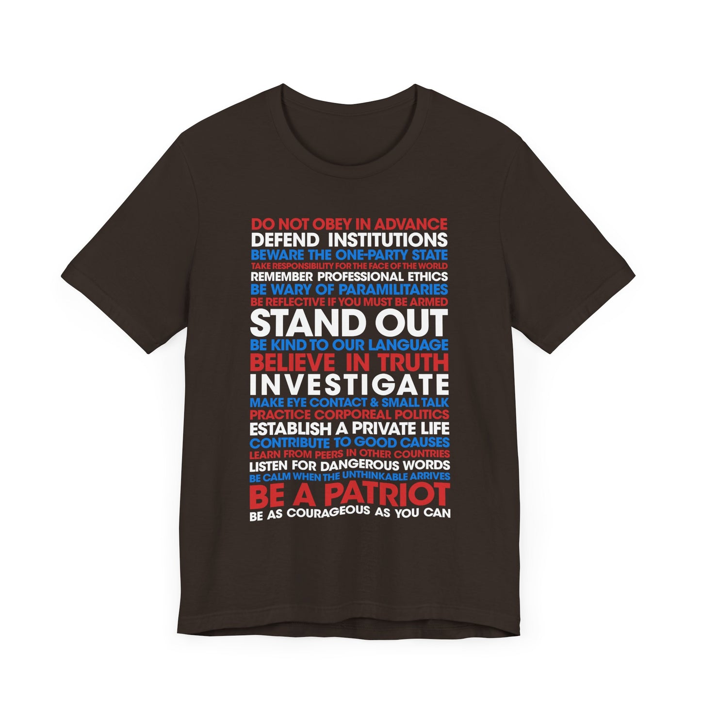 20 Lessons for Fighting Fascism & Tyranny T-Shirt (Color)