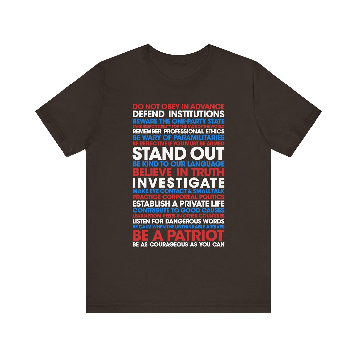 20 Lessons for Fighting Fascism & Tyranny T-Shirt (Color)