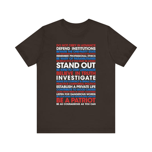 20 Lessons for Fighting Fascism & Tyranny T-Shirt (Color)