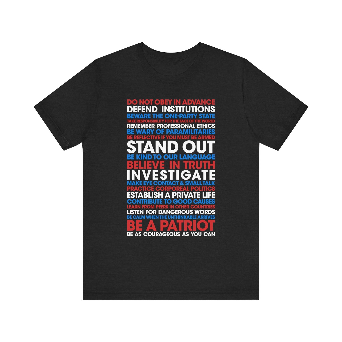 20 Lessons for Fighting Fascism & Tyranny T-Shirt (Color)