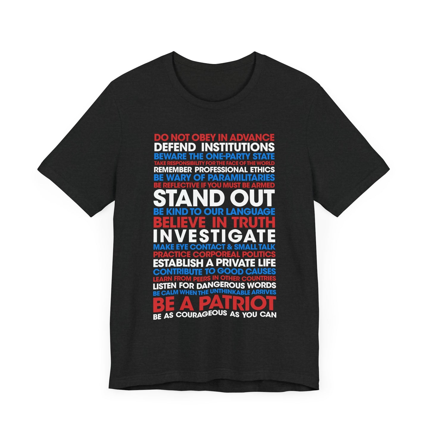 20 Lessons for Fighting Fascism & Tyranny T-Shirt (Color)