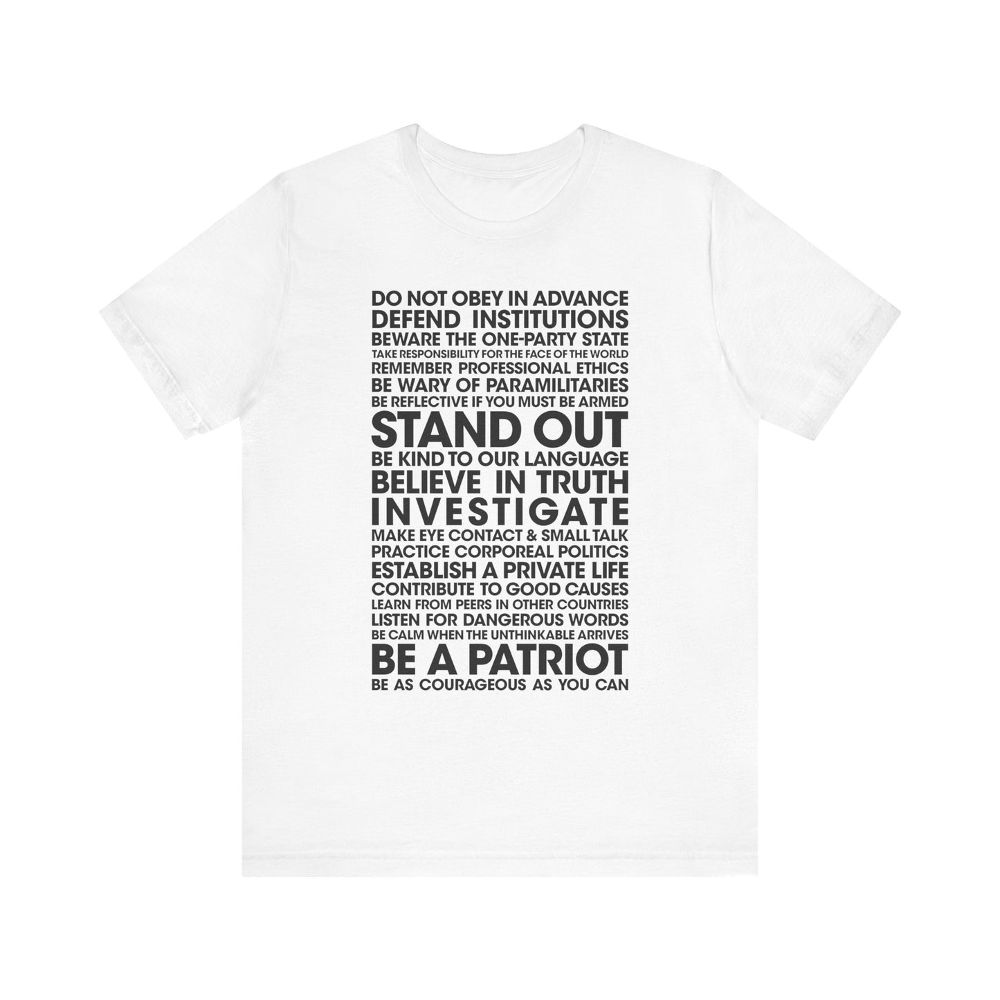 20 Lessons for Fighting Fascism & Tyranny T-Shirt