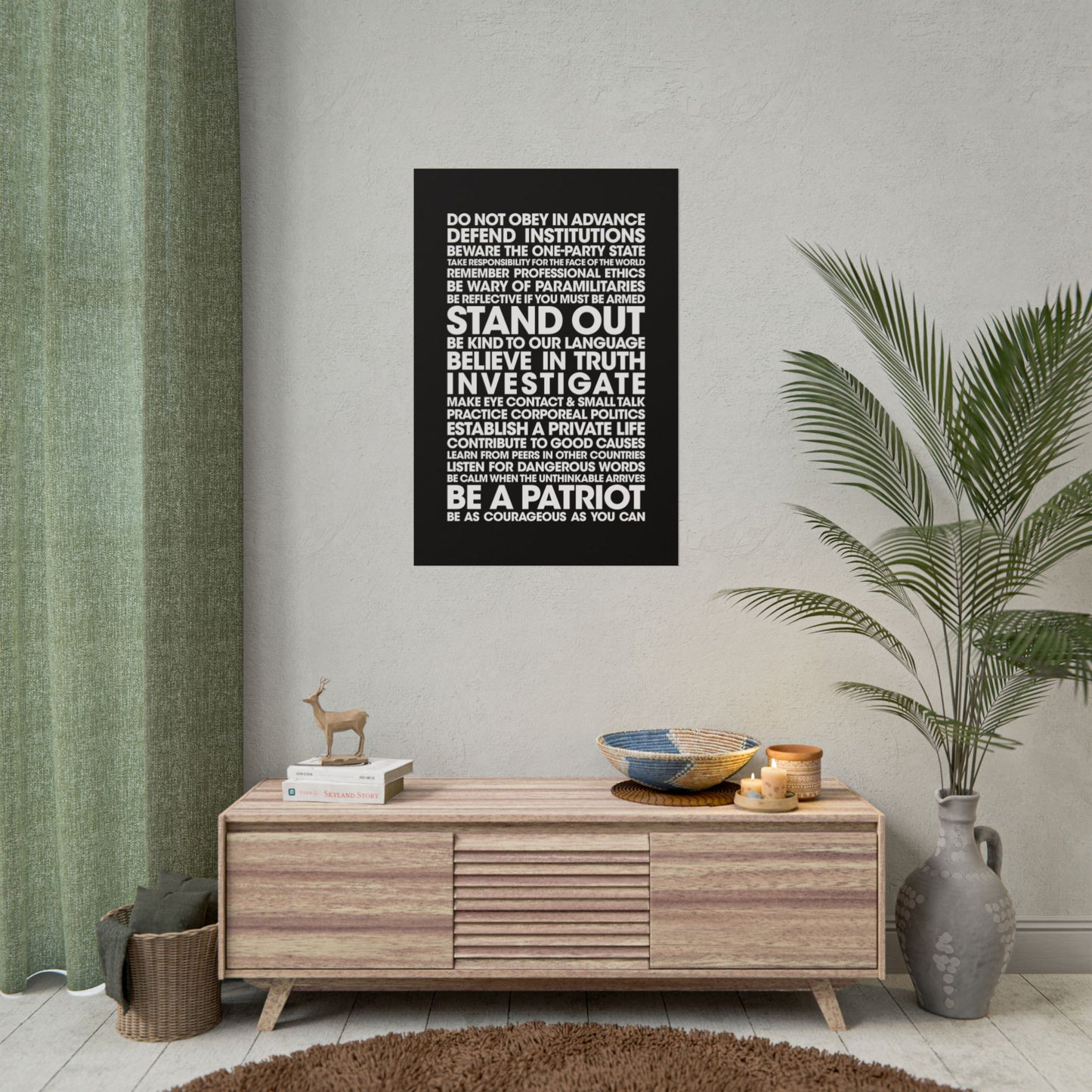 Poster - 20 Lessons for Fighting Fascism & Tyranny (Black and White)