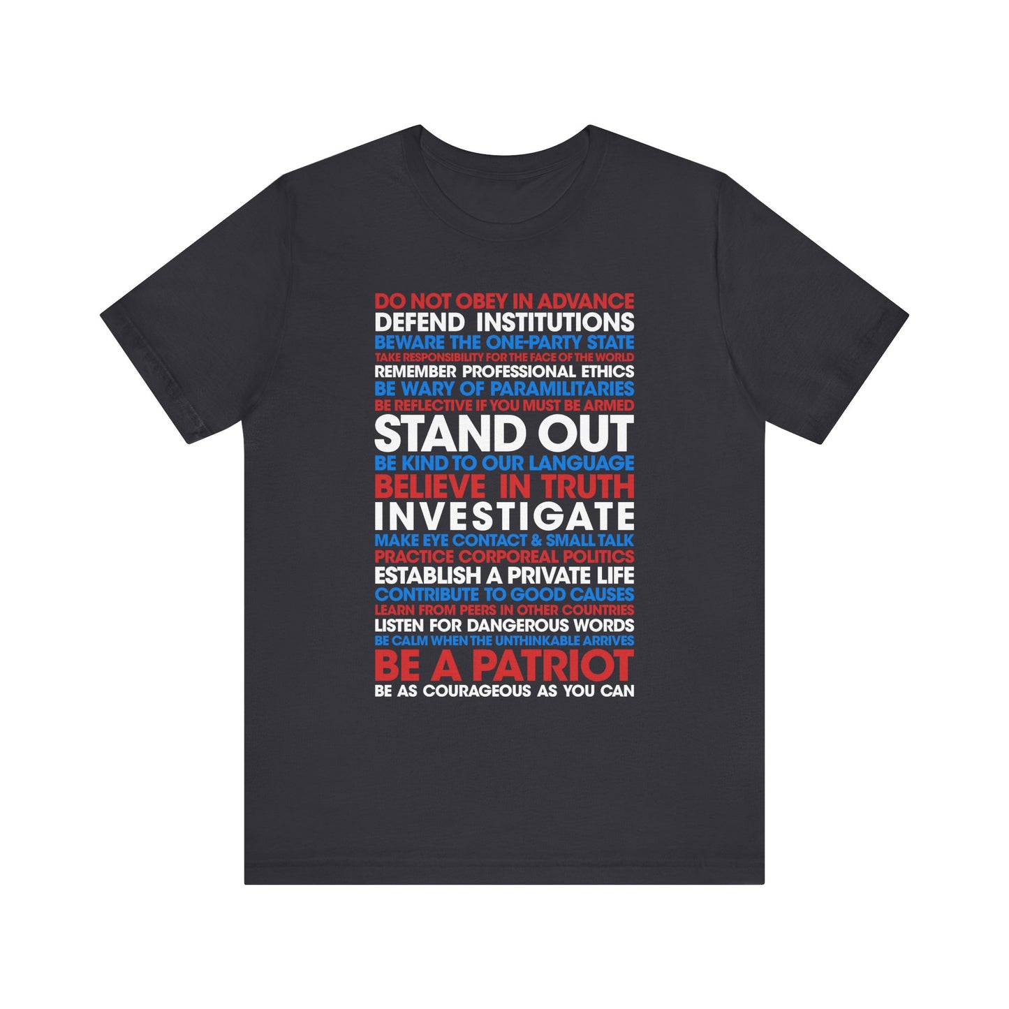 20 Lessons for Fighting Fascism & Tyranny T-Shirt (Color)