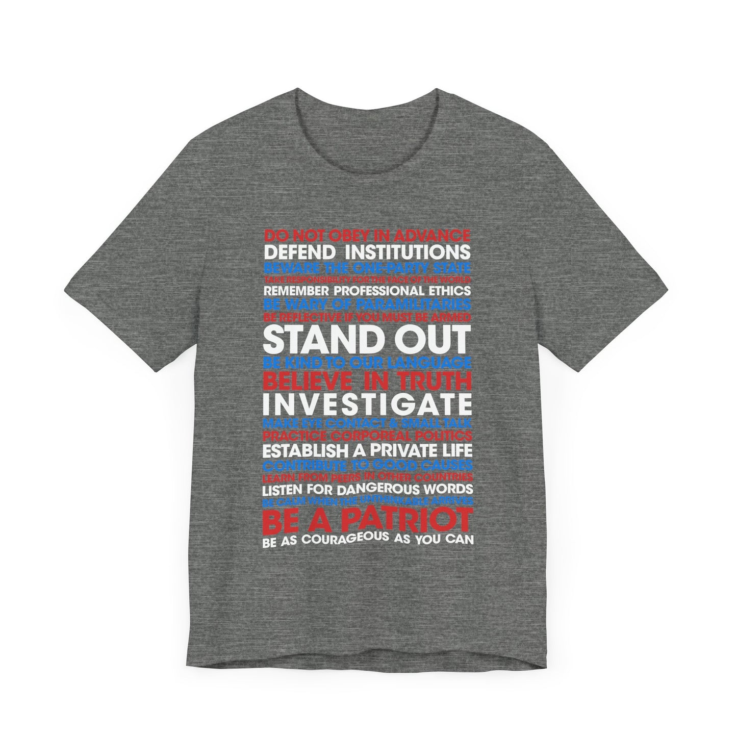 20 Lessons for Fighting Fascism & Tyranny T-Shirt (Color)