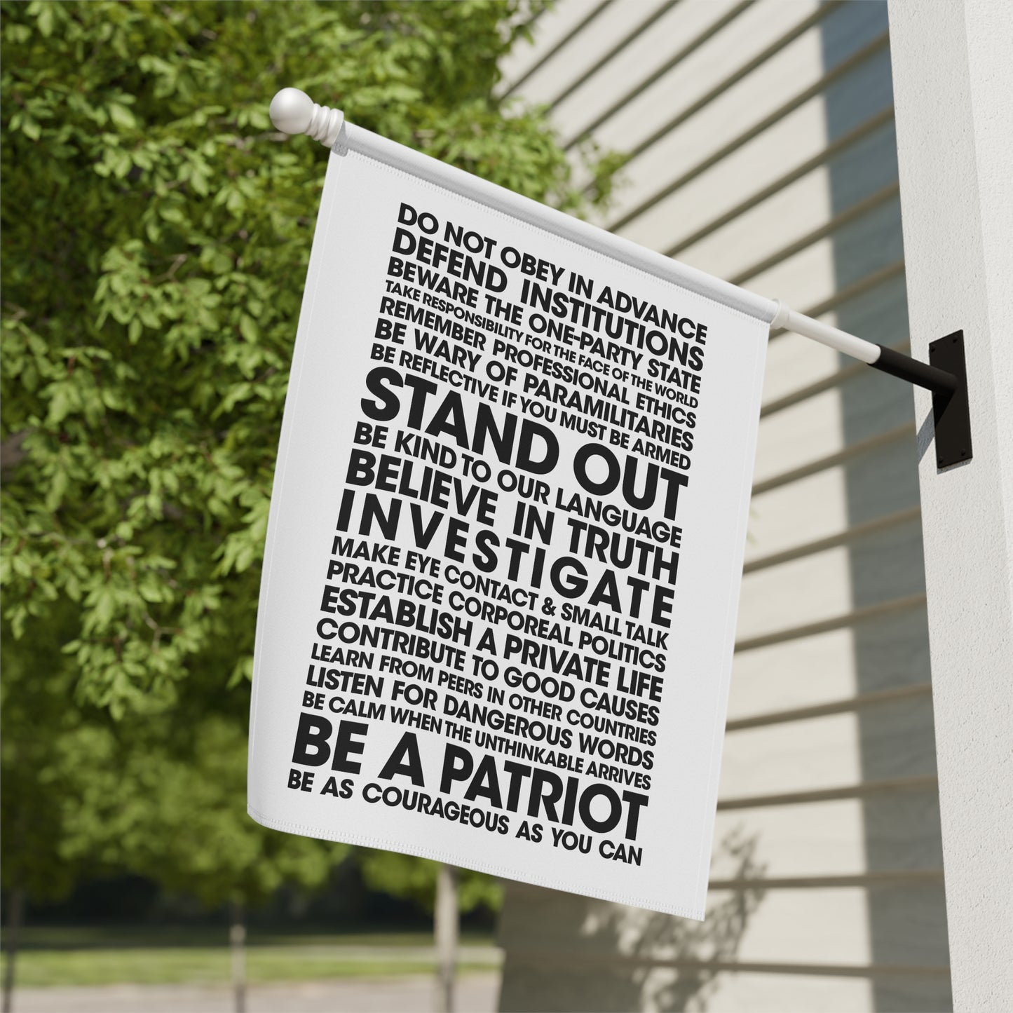 20 Lessons for Fighting Tyranny - House Banner (Black on White)