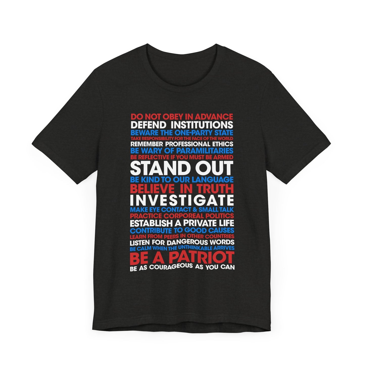 20 Lessons for Fighting Fascism & Tyranny T-Shirt (Color)