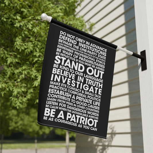 20 Lessons for Fighting Tyranny - House Banner (White on Black)