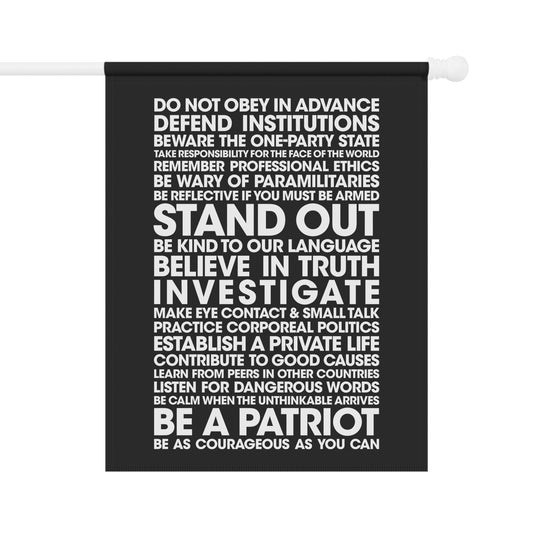 20 Lessons for Fighting Tyranny - House Banner (White on Black)